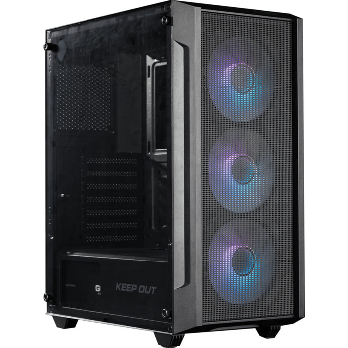 Caja Semitorre Atx Xc-200 Mesh Argb Keepout Bahías Int.: 1x3.5'', 2x2.5'' / Usb: 1xusb 3.0, 2xusb 2.0 / Audio: In/Out