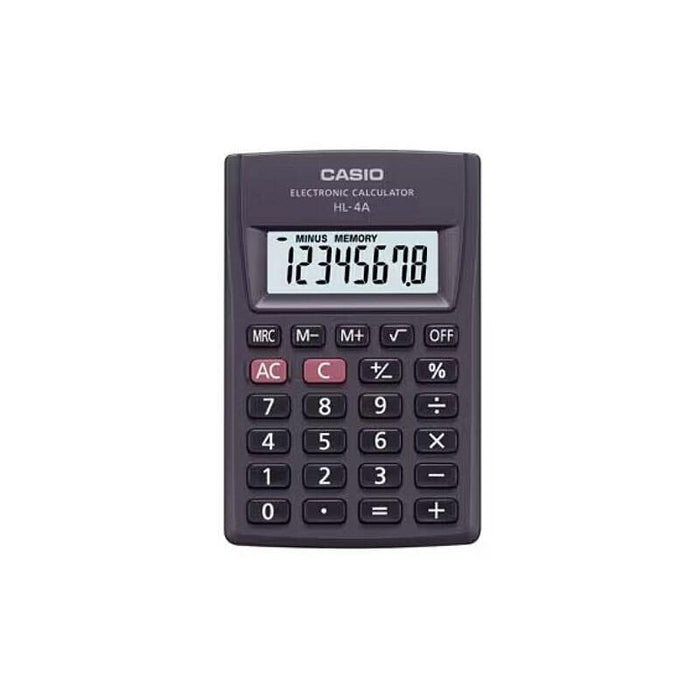 Calculadora  Casio Hl-4a-B 8 Dígitos 56x87mm Negra