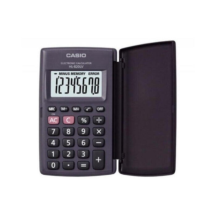Calculadora De Bolsillo Casio Hl-820lv-B Bk De 8 Dígitos, Color Negro