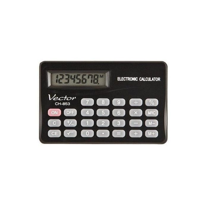 Calculadora De Bolsillo Vector Kav Ch-853, 8 Dígitos, 83 X 53 Mm, Negra
