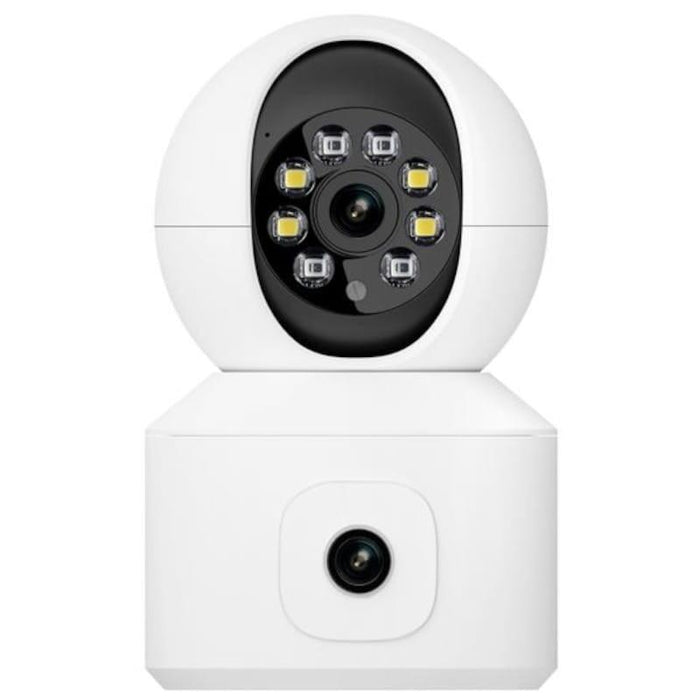 Camara De Seguridad Ip Escam Qf010 2mp+2mp Visión Nocturna A Color Paneo Wifi Blanco