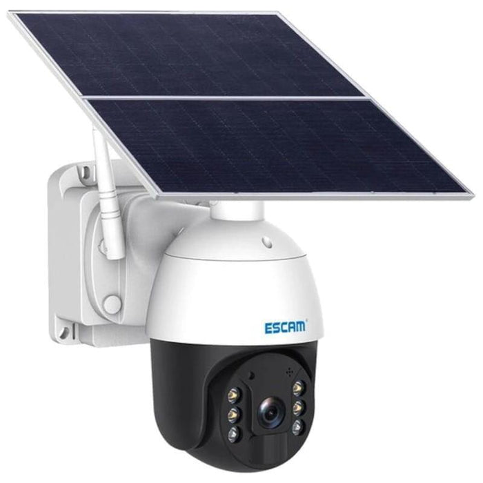 Cámara De Seguridad Ip Escam Qf724 Solar 4g/Lte 24 Horas De Grabación Blanco