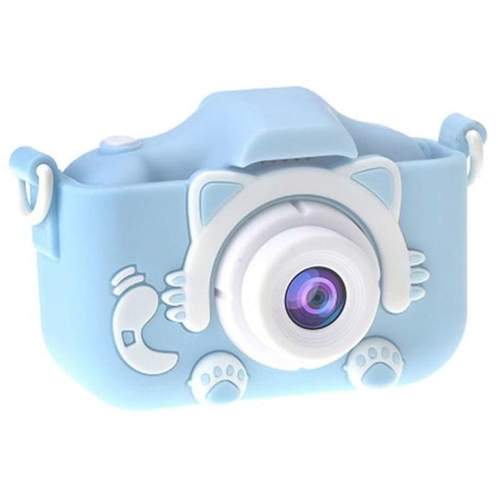 Cámara Digital Para Niños K1c Versión Mejorada 600mah Funda Gato Azul