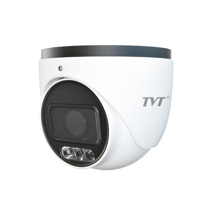 Cámara Domo Ip 4mp 2.8-12mm Iluminación Dual Luz Blanca Ir40 Wdr120 Audio Mic Ip67 Tvt