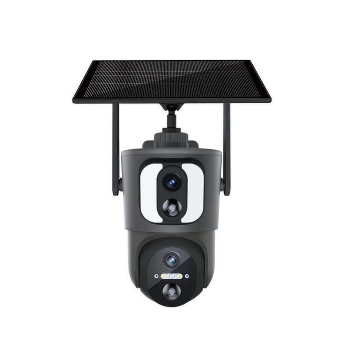 Cámara Escam Qf390 1080p Lente Dual Wifi Panel Solar Negro