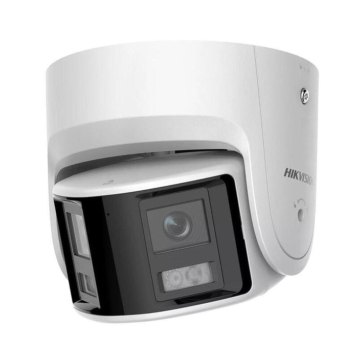 Cámara Ip Panorámica Dual 2.8mm 4mp Acusense Ir30 Ip67 Audio Darkfighter Wdr120 Luz Estroboscópica Activa Y Alarma Hikvision