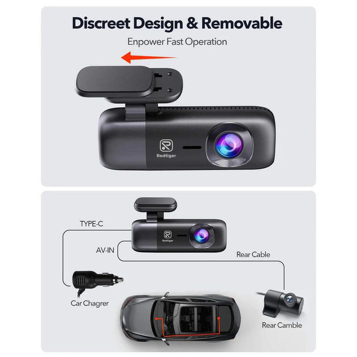 Redtiger F9 4k Wifi - Dash Cam Con Cámara Trasera