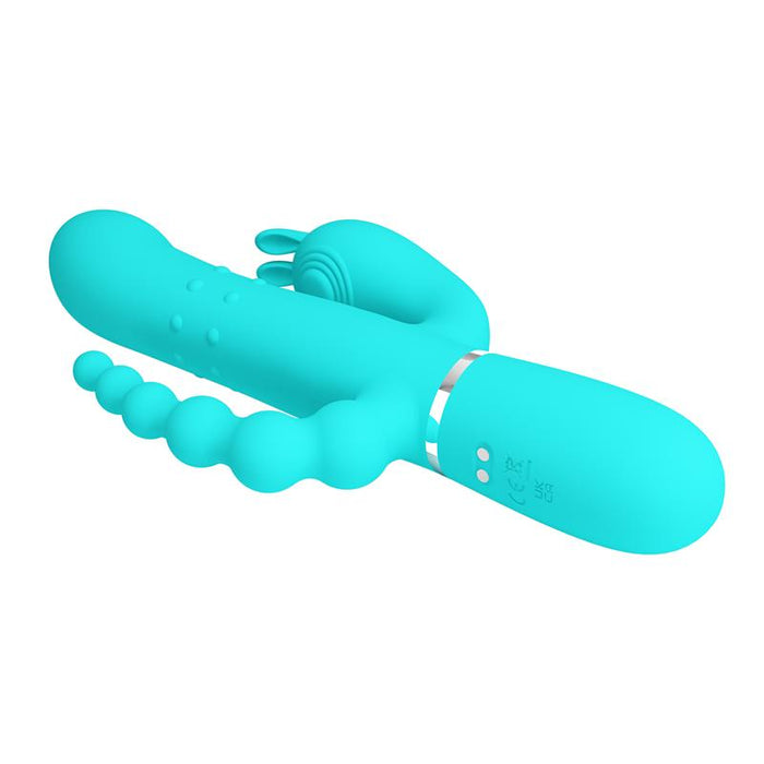 Pretty Love - Cammy Triple Vibrador Rabbit Multifunción 4 En 1 Azul