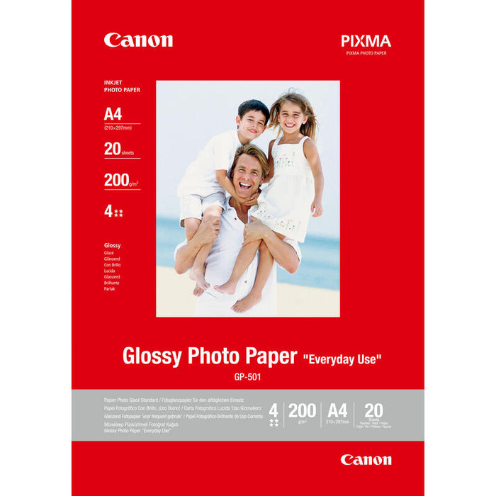 Canon Gp-501brillanteblancoa4 (210 X 297 Mm) 20 Hoja(S) Papel Fotogrfico Brillante