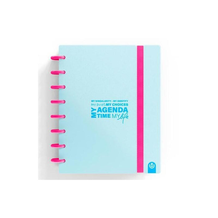 Carchivo Agenda De Discos Ingeniox Sin Fecha A5 80h 100gr Sv Neón Azul Pastel