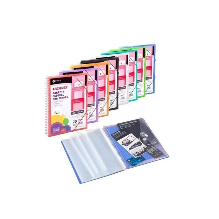 Carchivo Archivex-Star Canguro Personalizable A4 Con 30 Fundas Pp Espiral Violeta