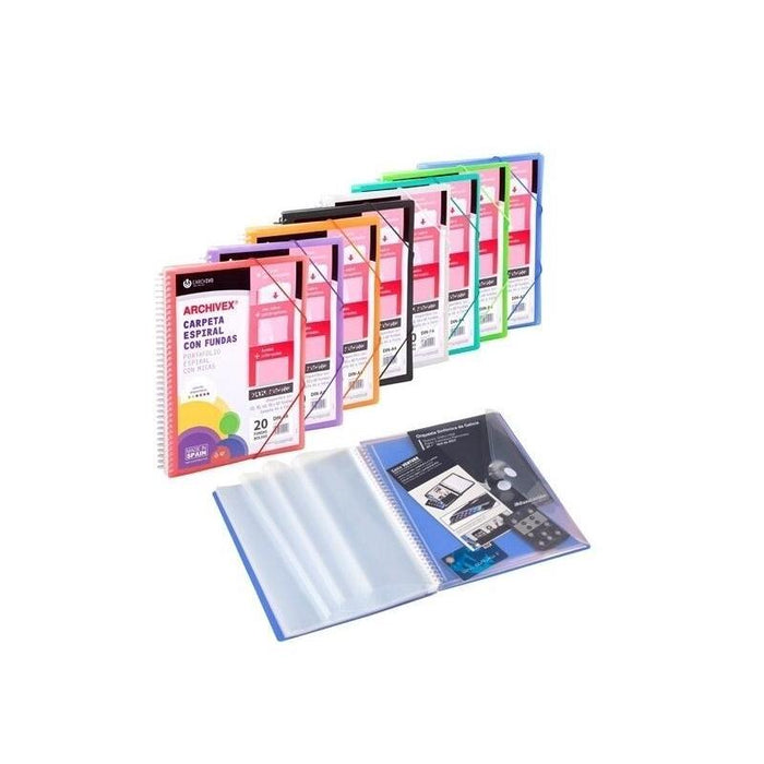 Carchivo Archivex-Star Canguro Personalizable A4 Con 40 Fundas Pp Espiral Negro