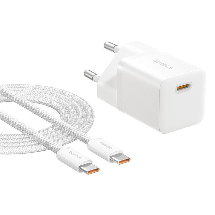 Cargador Baseus P10110909213-01 De Red Usb-C Gan5 Mini 25w Blanco