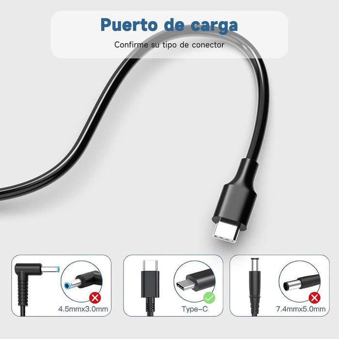 Cargador Compatible 90w Usb Tipo C Tipo Para Dell/Hp/Asus/Lenovo