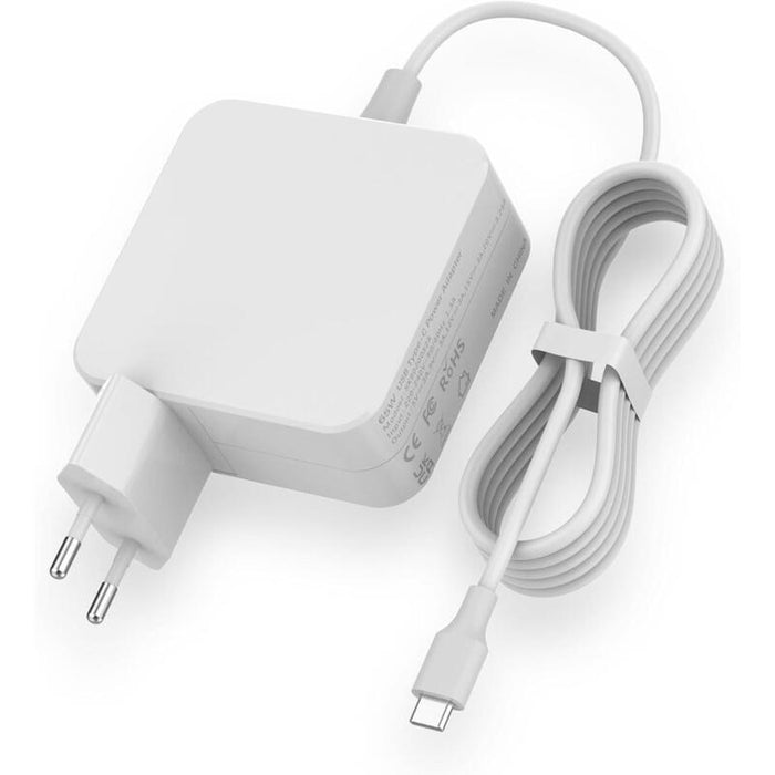 Cargador Usb Tipo-C  5-20v-3,25a  Max 65w Blanco Compatible Con Todo Tipo De Portátiles