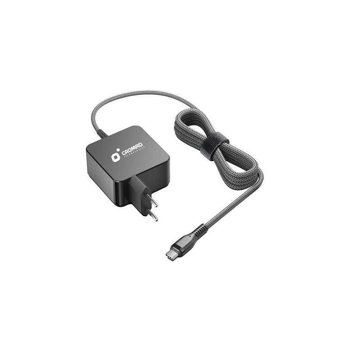 Cargador Cromad Cr1204 Universal De Pared Para Portatil Usb-C 65w - Carga Rapida Pd 3.0 - Cable De 1.50m - Negro
