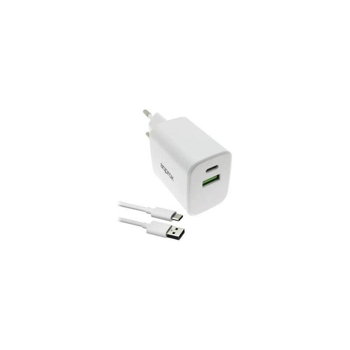 Cargador De Pared Approx Appusbwall35w 1xusb-C Pd 1xusb-A 35w Cable Usb-A A Usb-C Incluido