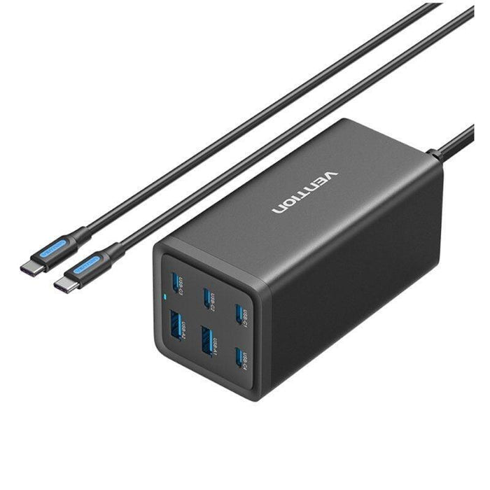 Cargador De Pared Vention Fenb0-Eu 4xusb Tipo-C 2xusb 140w
