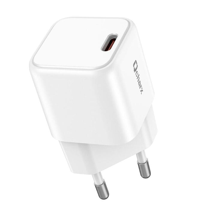Cargador Mini Qcharx Hera 3a 20w Puerto Tipo C Blanco Adaptado A Regletas