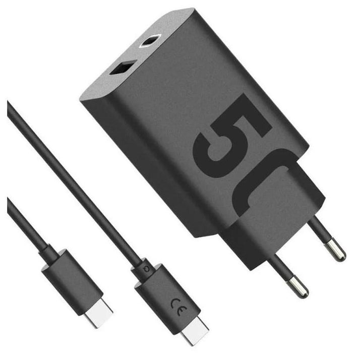 Cargador Motorola Turbopower 50w Duo Usb-C + Usb-A C/ Cable Usb-C, Negro