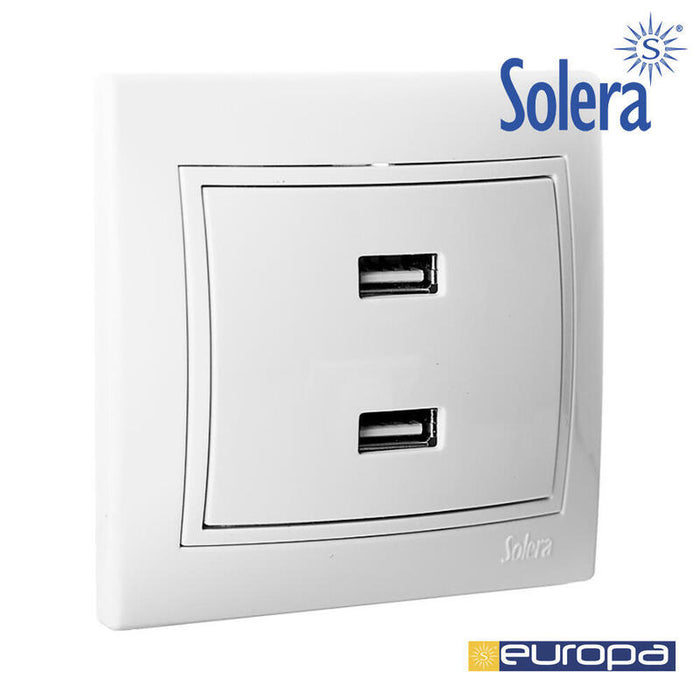 Cargador Serie Europa Doble Usb 230v 5v 4200ma S.Europa Solera Erp2usbu