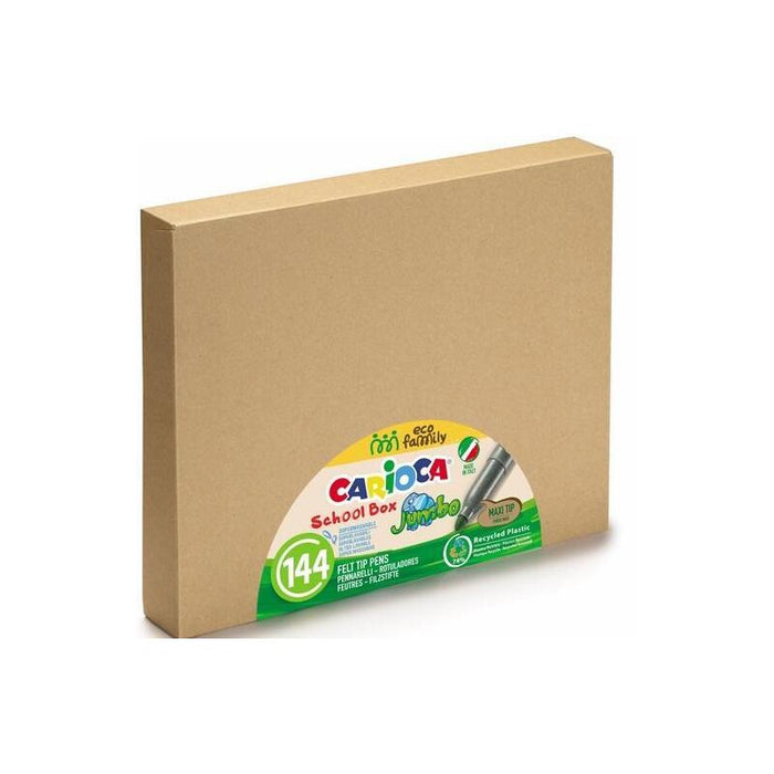 Carioca Caja Schoolbox 144 Rotuladores Jumbo Eco C/Surtidos