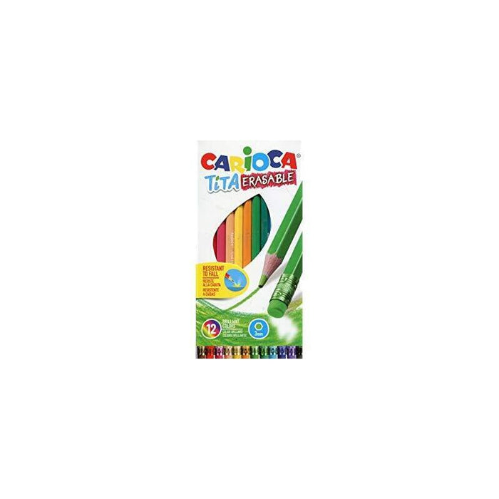 Carioca Lápices De Colores Tita Con Goma - Caja De 12 Colores