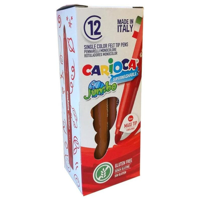 Carioca Rotulador Jumbo Punta Maxi Marrón - Caja De 12