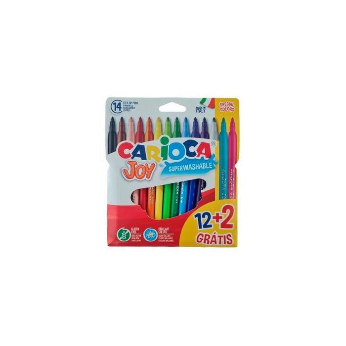 Carioca Rotuladores Joy Super Lavables Estuche 12+2 Gratis C/Surtidos