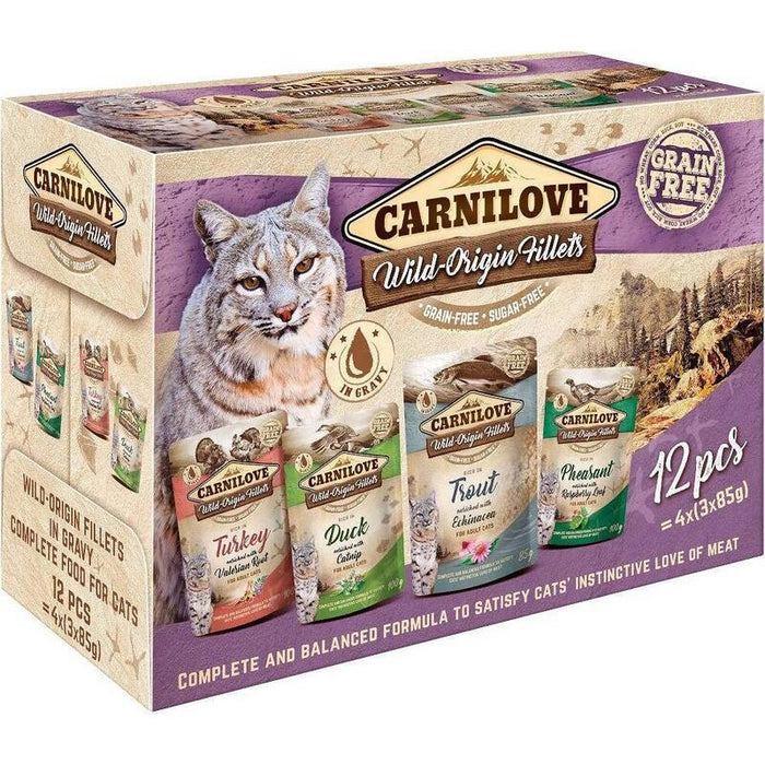 Carnilove Cat Wild Origin Fillets - Comida Húmeda Para Gatos - 12x85g