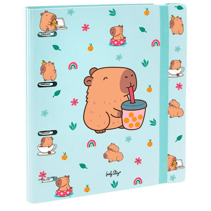 Carpeta Anillas Blubble Tea Capibara