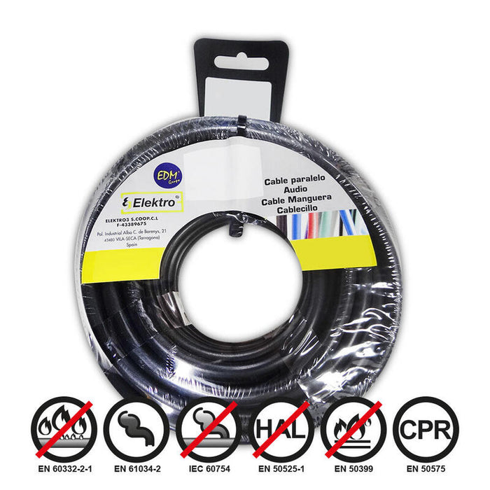Carrete Cablecillo Flexible 4mm Negro Libre De Halógenos 20m