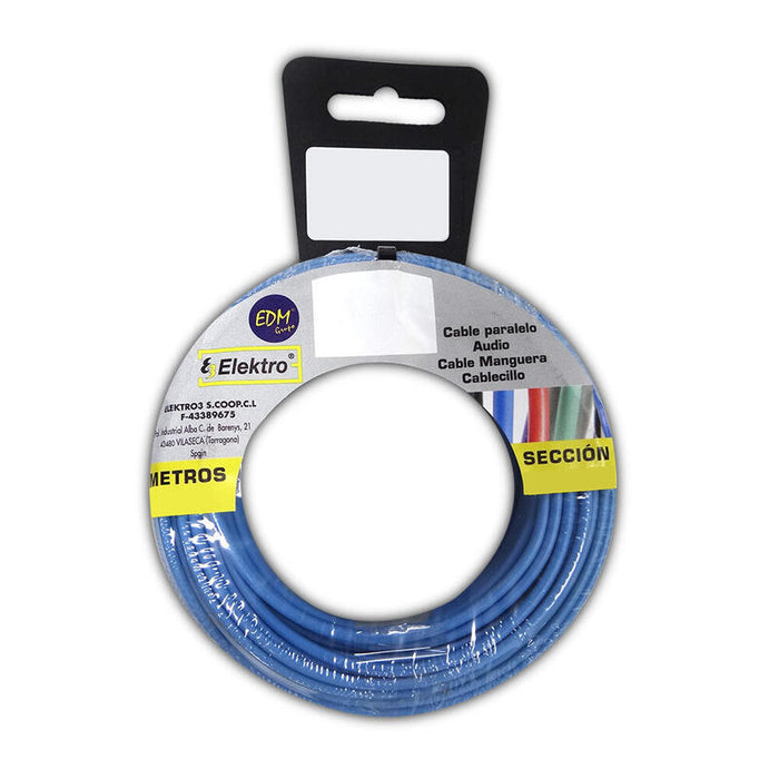 Carrete Cablecillo Flexible 6mm Azul Libre De Halógenos 25m