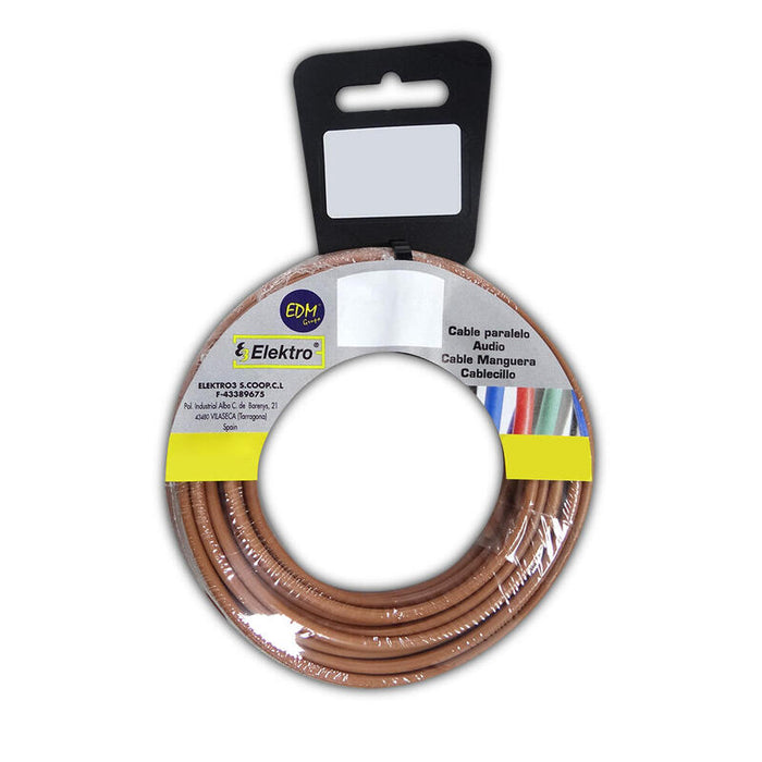Carrete Cablecillo Flexible 6mm Marron Libre De Halógenos 10m