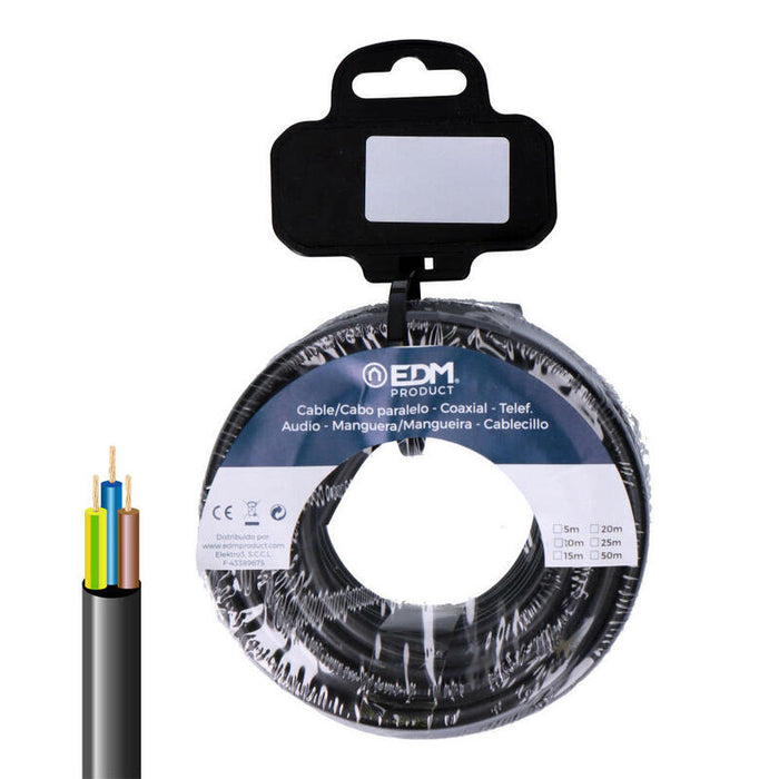 Carrete Manguera Acrilica 3x1,5mm 1000v Negra 15m