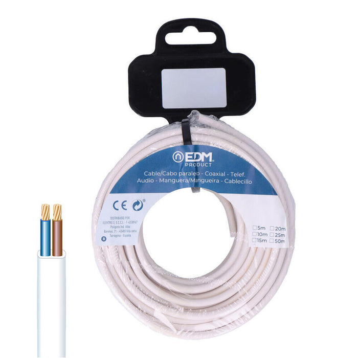 Carrete Manguera Plana Blanca 2x0,75mm 20m (Audio)