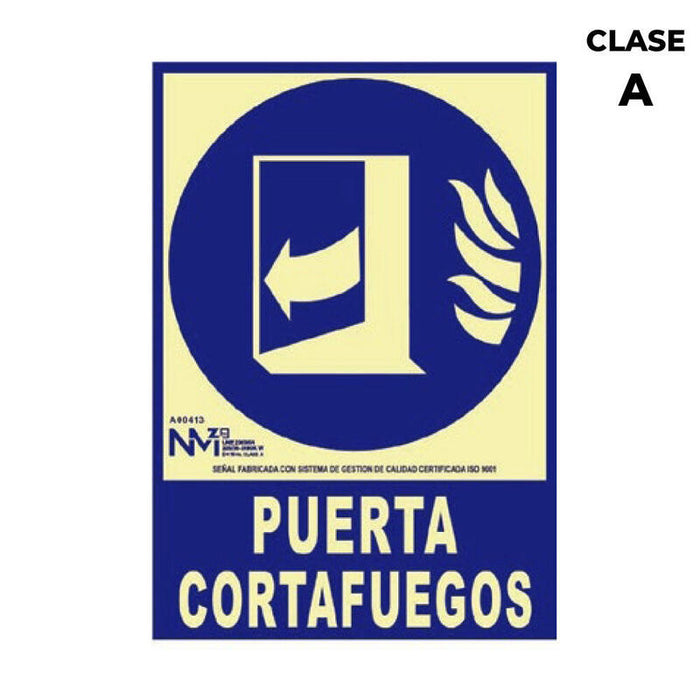 Cartel De Extinción "Puerta Cortafuegos" Clase A (Pvc 1mm) 21x30cm Normaluz