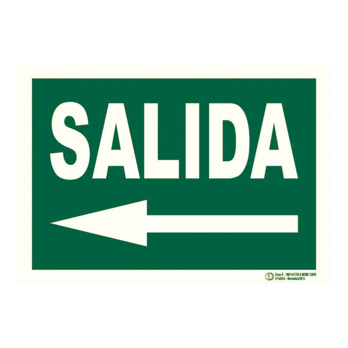 Cartel De Señalización Evacuación Salida Izquierda