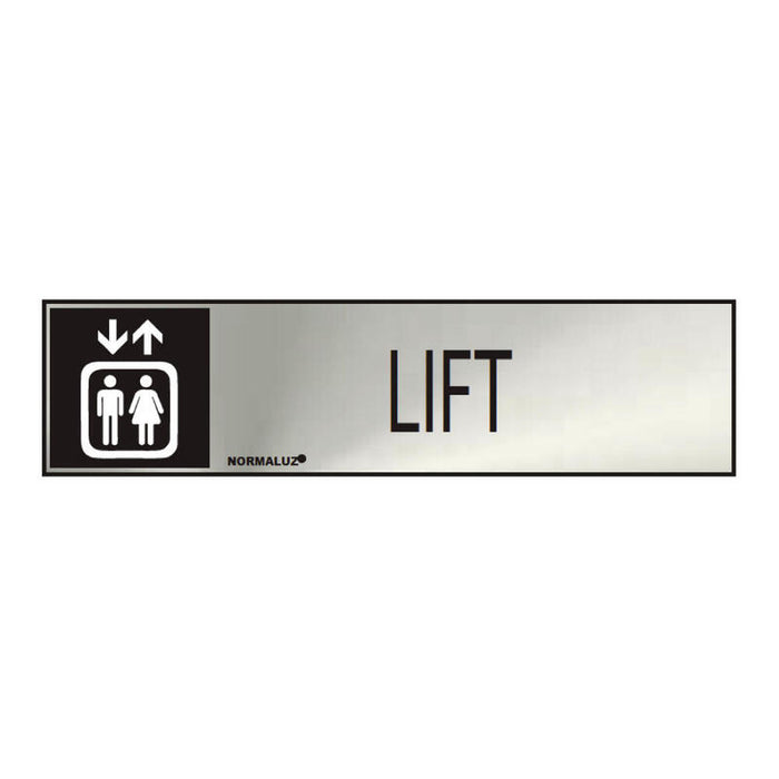 Cartel Informativo "Lift" (Inox Adhesivo 0.8mm) 5x20cm Normaluz