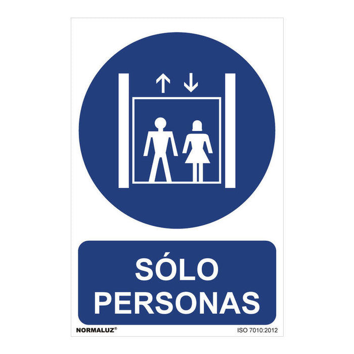 Cartel "Solo Personas" (Pvc 0,7mm) 30x40cm Normaluz
