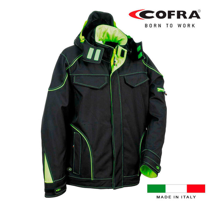 Cazadora Softshell Tecka Negro Lime Cofra Talla 56