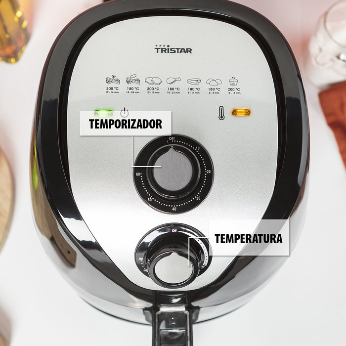 EAN 8713016075628 - Tristar FR-6994 freidora Sencillo 4,5 L Independiente 1500 W Freidora de aire caliente Negro, Plata imagen 24