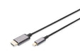 EAN 4016032465072 - Digitus DA-70821 adaptador de cable de vídeo 1,8 m USB Tipo C HDMI tipo A (Estándar) Gris imagen 1