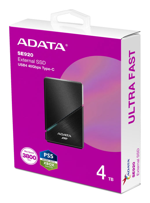 EAN 4711085946386 - ADATA SE920 Tecnología Thunderbolt (Rayo) 4 TB USB Tipo C USB4 Gen 3x2 Negro imagen 9