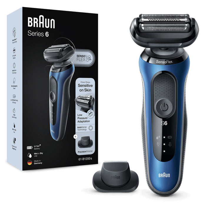 EAN 4210201432968 - Braun Series 6 61-B1200s Máquina de afeitar de láminas Recortadora Negro, Azul imagen 10