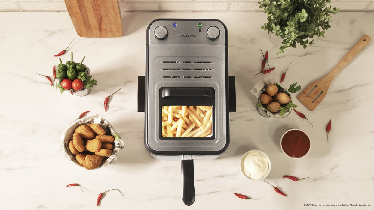 EAN 8435484030731 - Cecotec CleanFry Infinity 3000 Sencillo 5,6 L Independiente 2400 W Freidora Negro, Acero inoxidable imagen 9
