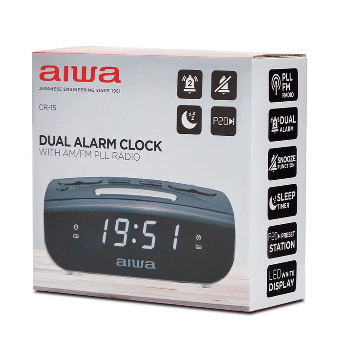 EAN 8435256896886 - Aiwa CR-15 despertador Reloj despertador digital Negro, Blanco imagen 5