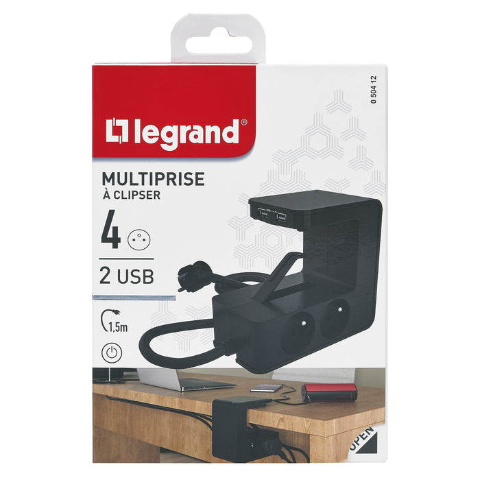 EAN 3414971161238 - Legrand 0 504 12 base múltiple 1,5 m 4 salidas AC Interior Negro imagen 2