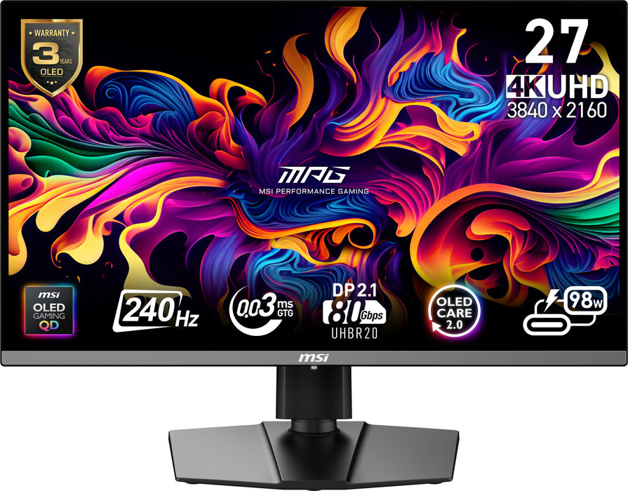 EAN 4711377275460 - MSI MPG 272URX QD-OLED pantalla para PC 67,3 cm (26.5") 3840 x 2160 Pixeles 4K Ultra HD Negro imagen 1
