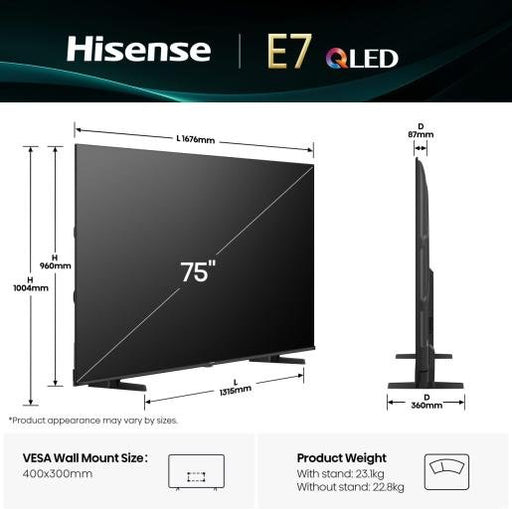 EAN 6942351418988 - Hisense 75E77Q 190,5 cm (75") 4K Ultra HD Smart TV Wifi Negro imagen 2